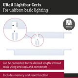 White URail Lightbar Ceris plastic rail light for uniform basic lighting with connectors and memory function