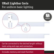 White URail Lightbar Ceris for uniform basic lighting with memory and tool-free connectors