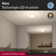 Plafonnier LED Maro blanc avec lumière blanc chaud pour éclairage de salle de bain