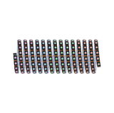 Bande LED RGB colorée flexible sur support noir pour éclairage personnalisé et décoration.