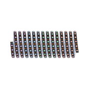 Bunte LED-Lichtleiste mit flexiblen RGB-Dioden auf schwarzem Band für individuelle Beleuchtung.