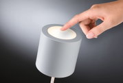 Grey metal LED table spotlight with touch switch for modern home lighting solutions