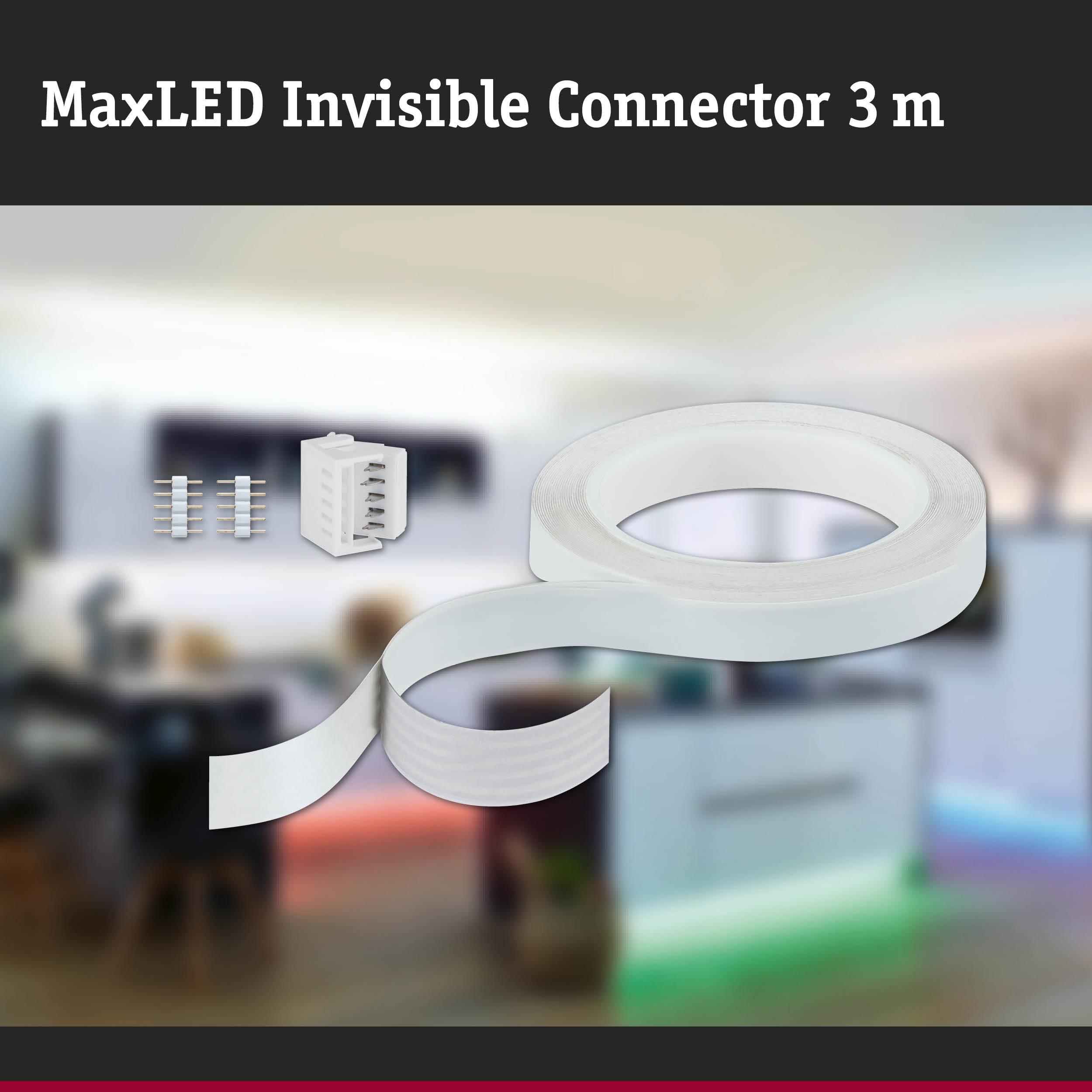 MaxLED invisible 3 m white connector for LED strips enabling flexible lighting setups