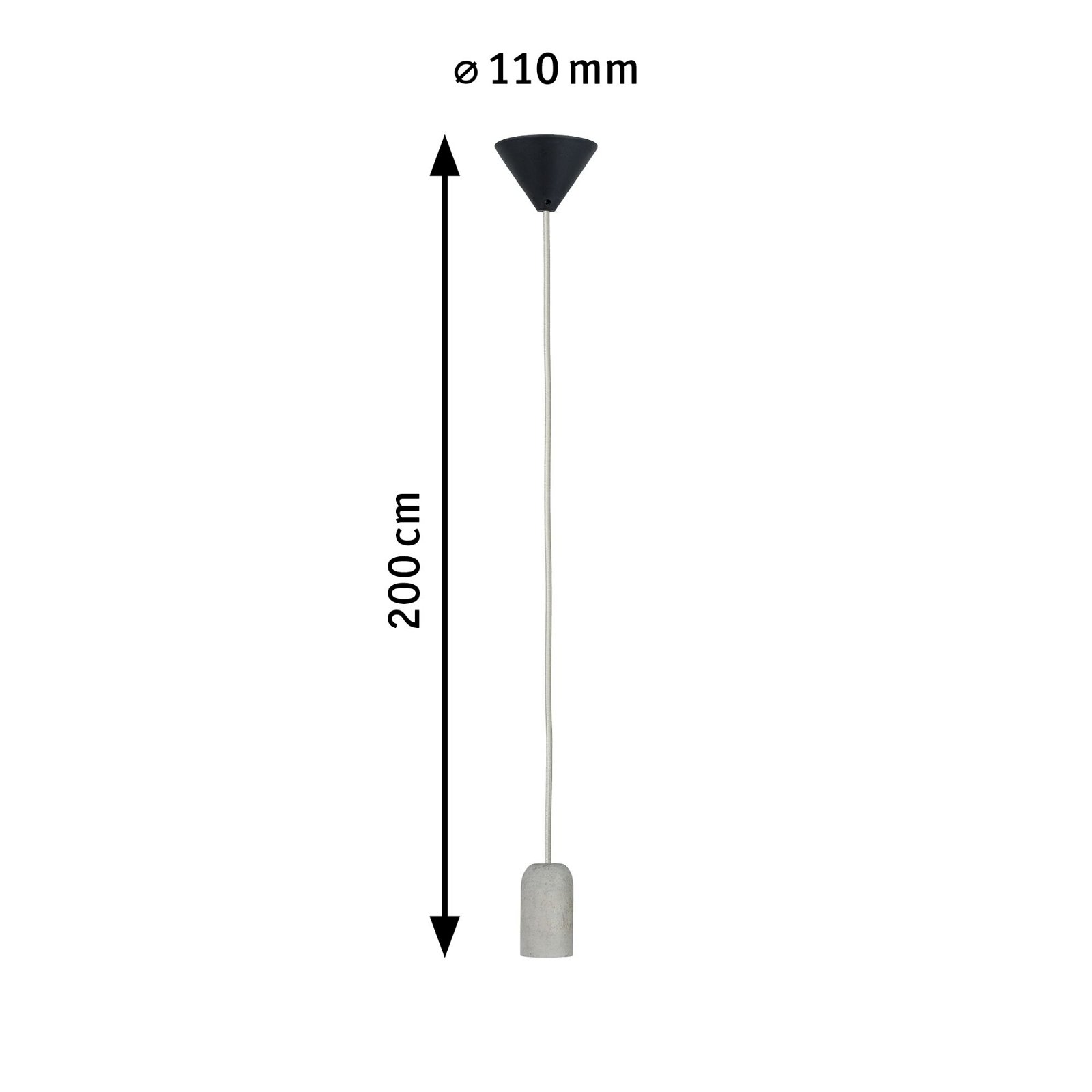 Neordic Luminaire en suspension Jano E27 max. 60W Gris/Noir Béton/Matière plastique