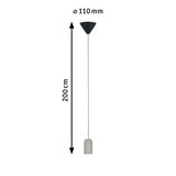 Modern pendant light with grey concrete shade and 200 cm cable length for living spaces