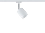 Moderner weißer LED-Strahler aus Metall und Glas für Schienensysteme, dimmbar und schwenkbar