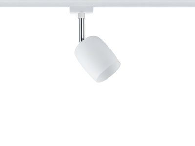 Moderner weißer LED-Strahler aus Metall und Glas für Schienensysteme, dimmbar und schwenkbar