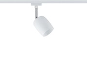 Moderner weißer LED-Strahler aus Metall und Glas für Schienensysteme, dimmbar und schwenkbar