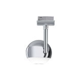 Moderne LED-Spotleuchte mit chromfarbenem Metallgehäuse und weißem Diffusor für Akzentbeleuchtung