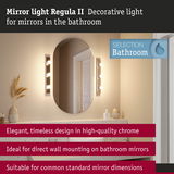 Regula II decorative mirror light in high-quality chrome for bathroom mirrors with warm illumination