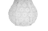 White lampshade with perforated floral pattern made of lightweight material for decorative lighting
