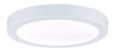 Round white LED ceiling light with matte frame for energy-efficient room lighting