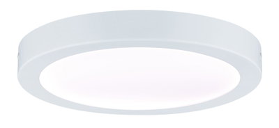 Round white LED ceiling light with matte frame for energy-efficient room lighting
