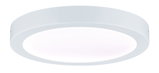 Round white LED ceiling light with metal frame, energy-efficient indoor lighting
