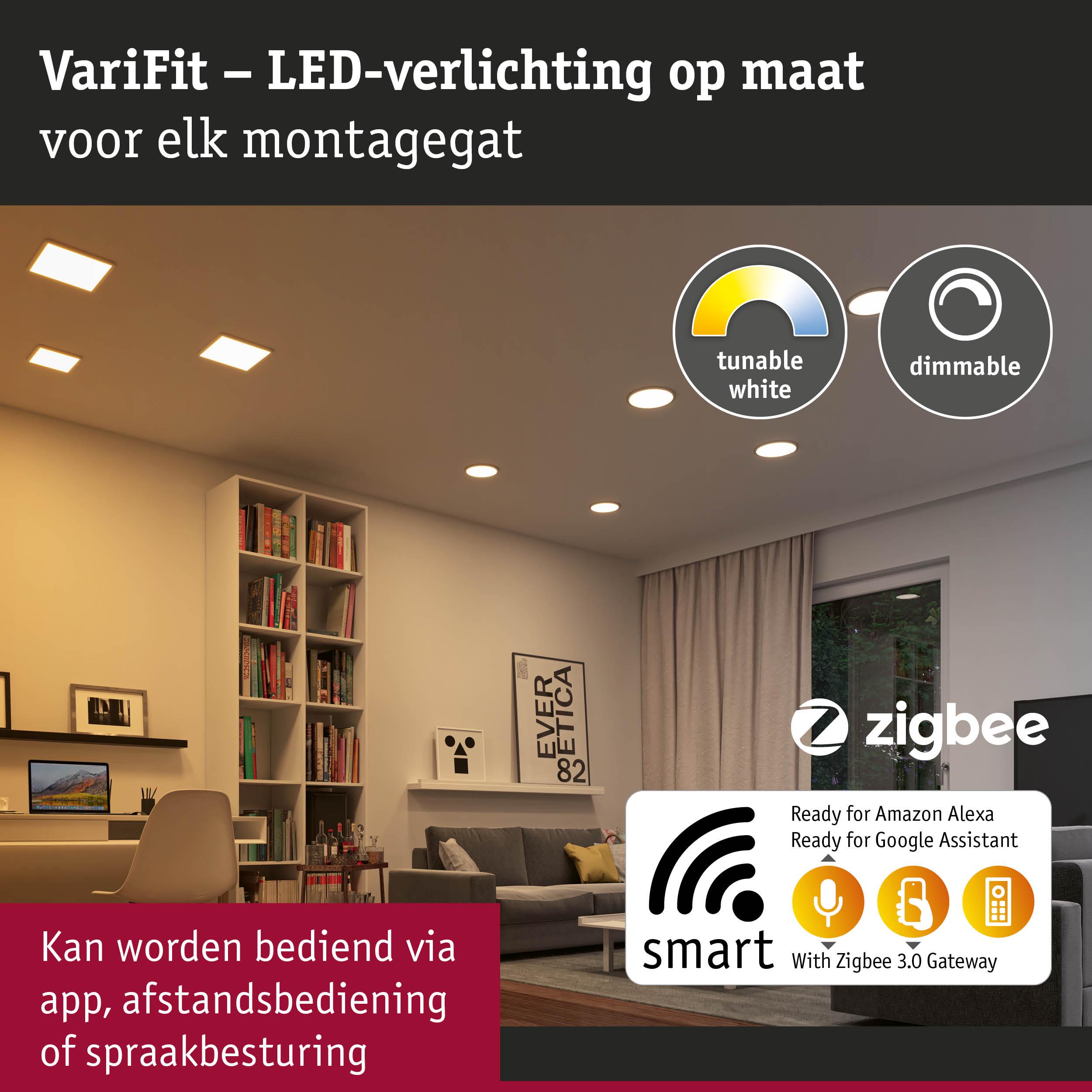 VariFit LED inbouwspots met instelbaar wit en dimbare functie voor slimme woonkamerverlichting