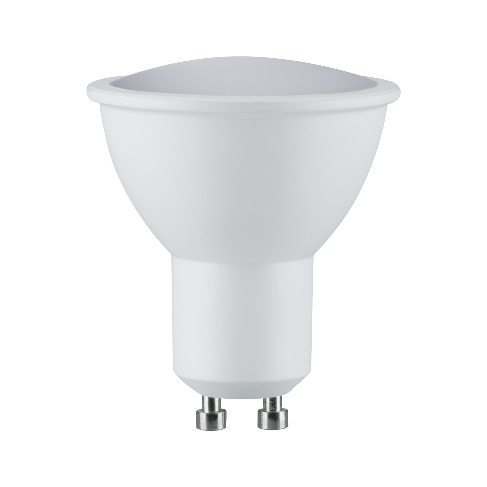 White LED reflector lamp with GU10 base made of plastic for energy-efficient lighting