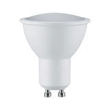 White LED reflector lamp with GU10 base made of plastic for energy-efficient lighting