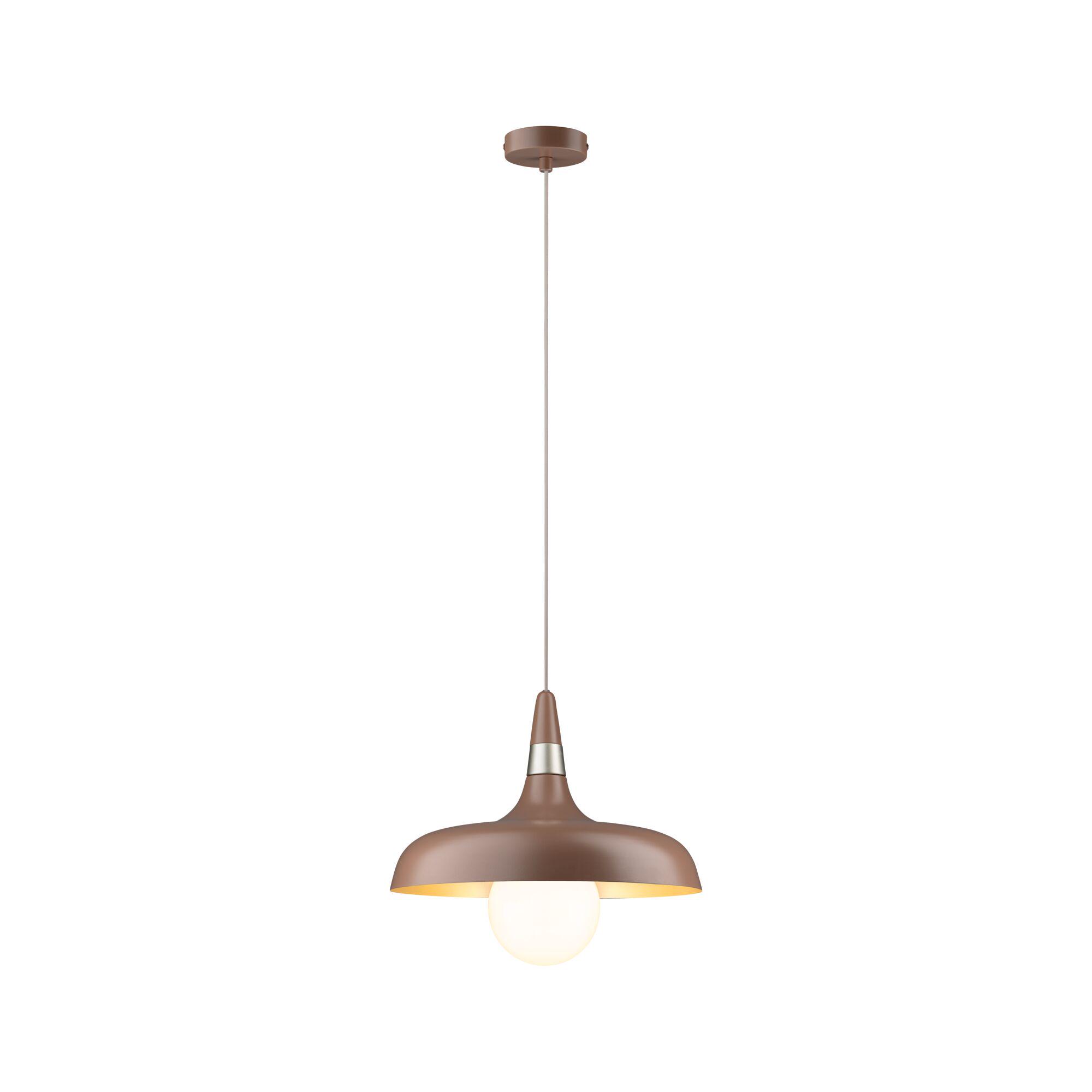 Nowoczesna brązowa lampa wisząca z metalu z ciepłym białym światłem LED do salonu