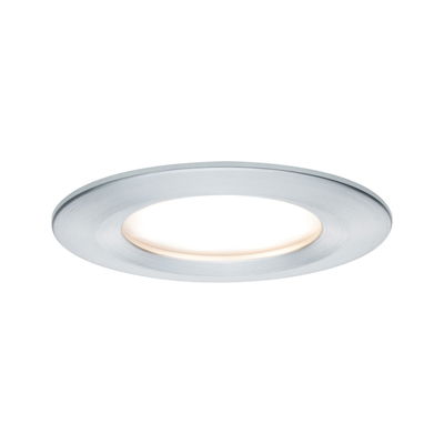 Spot encastré LED rond en aluminium brossé argenté avec lumière blanc chaud pour intérieur