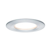 Rundes LED-Einbauleuchte aus gebürstetem Aluminium in Silber mit warmweißem Licht für Wohnräume