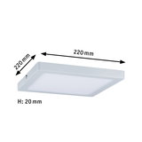 Quadratische weiße LED-Deckenleuchte aus Kunststoff, 220x220 mm, flach mit 20 mm Höhe
