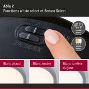Interrupteur noir avec fonctions sélection capteur et blanc pour lampes LED à commande tactile