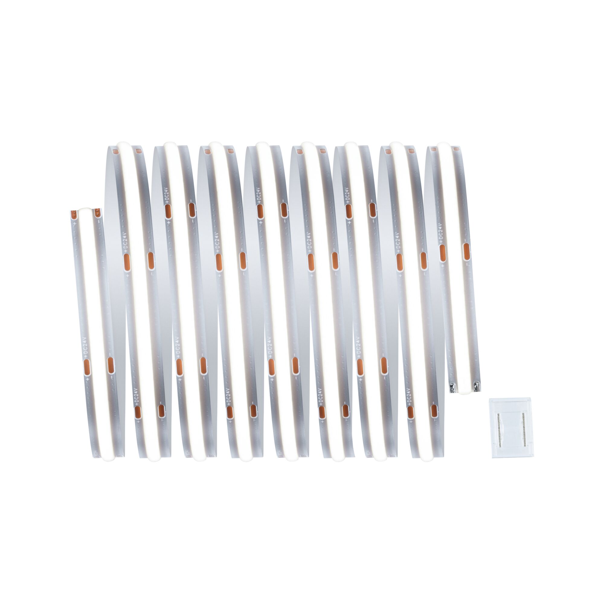 MaxLED 500 LED-lysbånd udvidelse 2,5m 6500K 15W 600lm/m 6500K Fleksibel hvid LED-strimmel med gennemsigtig stik til moderne belysningsløsninger.