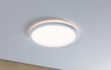 Runde weiße LED-Deckenleuchte mit warmweißem Licht und modernem Design für Wohnräume
