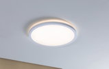 Round white LED ceiling light with warm white glow and modern design for living spaces