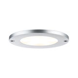 Plafonnier LED rond en aluminium argenté avec diffuseur blanc pour éclairage moderne