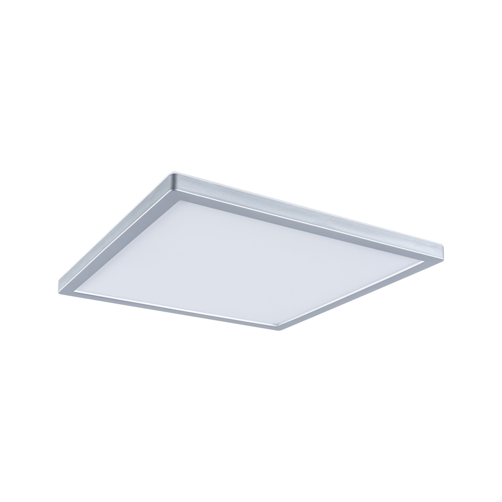 Flaches quadratisches LED-Panel in silbernem Aluminiumrahmen für moderne Raumbeleuchtung