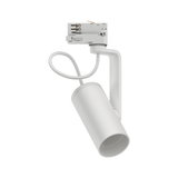 White metal LED spotlight with flexible cable and track adapter for modern lighting solutions