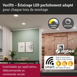 Salon avec éclairage LED encastré dimmable blanc réglable et commande intelligente Zigbee vocale