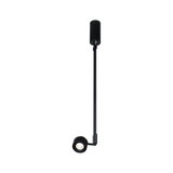 Black metal LED pendant light with adjustable spotlight for modern indoor lighting