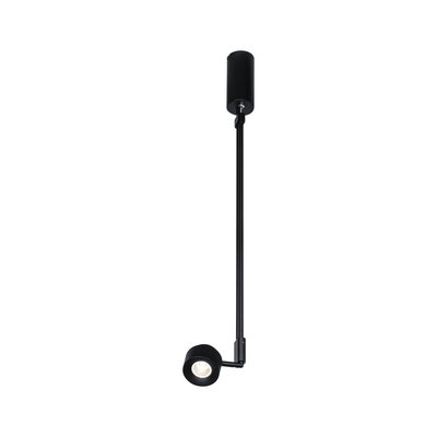 Black metal LED pendant light with adjustable spotlight for modern indoor lighting