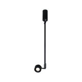 Black metal LED pendant light with adjustable spotlight for modern indoor lighting