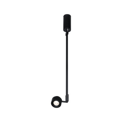 Black metal LED pendant light with adjustable spotlight for modern indoor lighting