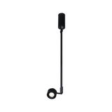 Black metal LED pendant light with adjustable spotlight for modern indoor lighting