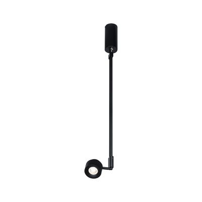 Black metal LED pendant light with adjustable spotlight for modern indoor lighting