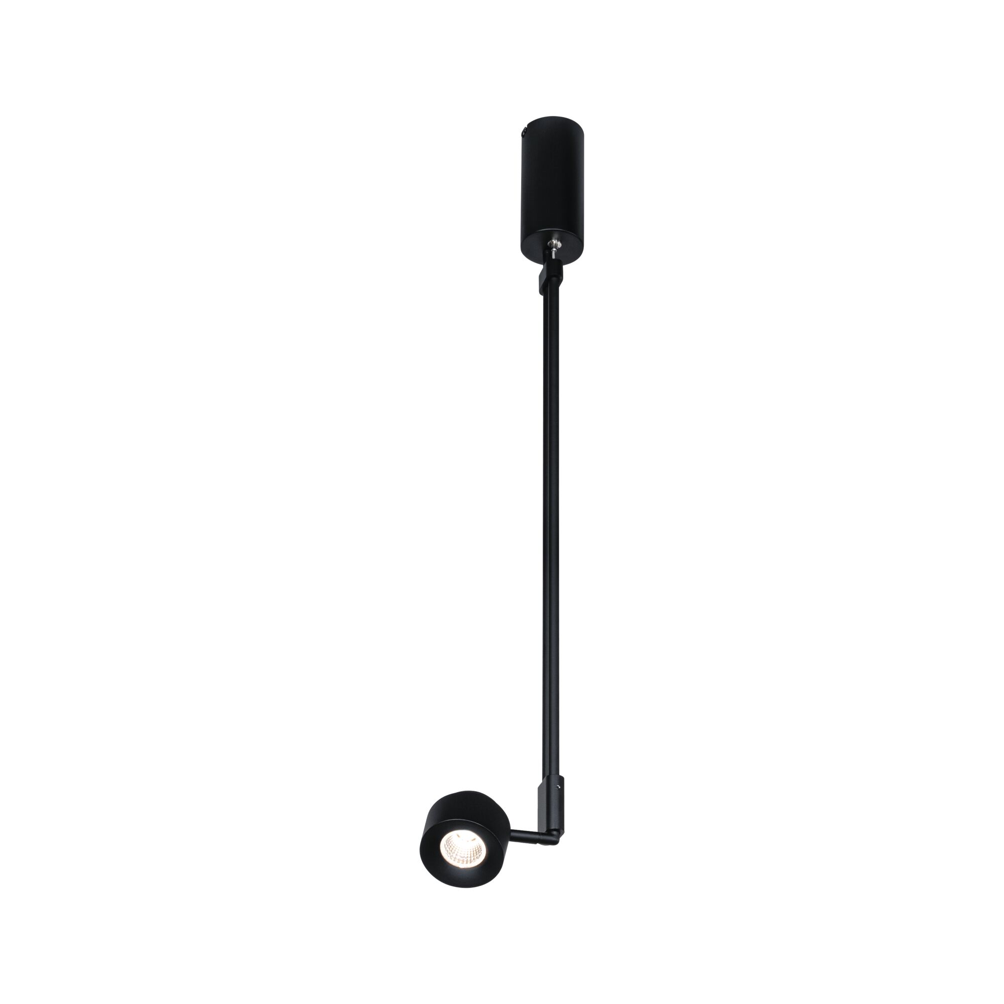 Black metal LED pendant light with adjustable spotlight for modern indoor lighting