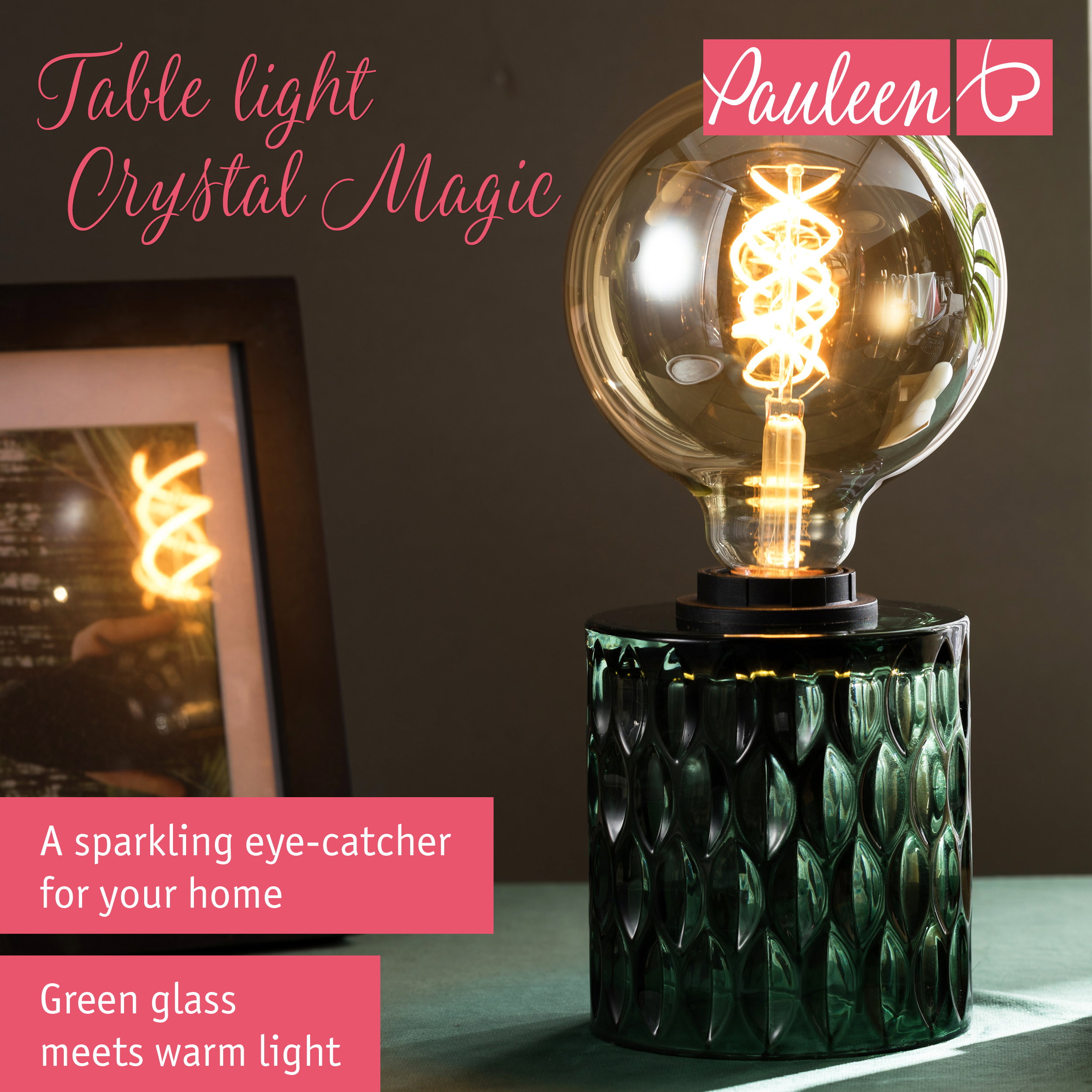 Paulmann Pauleen Table lamp Crystal Magic E27 max. 20W Green