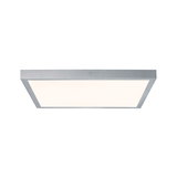 Rectangular silver aluminum LED ceiling light with warm white illumination for living spaces