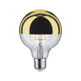 Glühbirne mit goldener Halbspiegelbeschichtung und E27-Fassung aus klarem Glas für dekorative LED-Beleuchtung