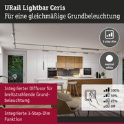 URail Lightbar Ceris Deckenleuchte in Weiß mit 3-Stufen-Dimmfunktion für gleichmäßige Grundbeleuchtung