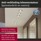 Anti-verblinding inbouwarmatuur van aluminium, spatwaterdicht en roestvrij, geschikt voor vochtige ruimtes