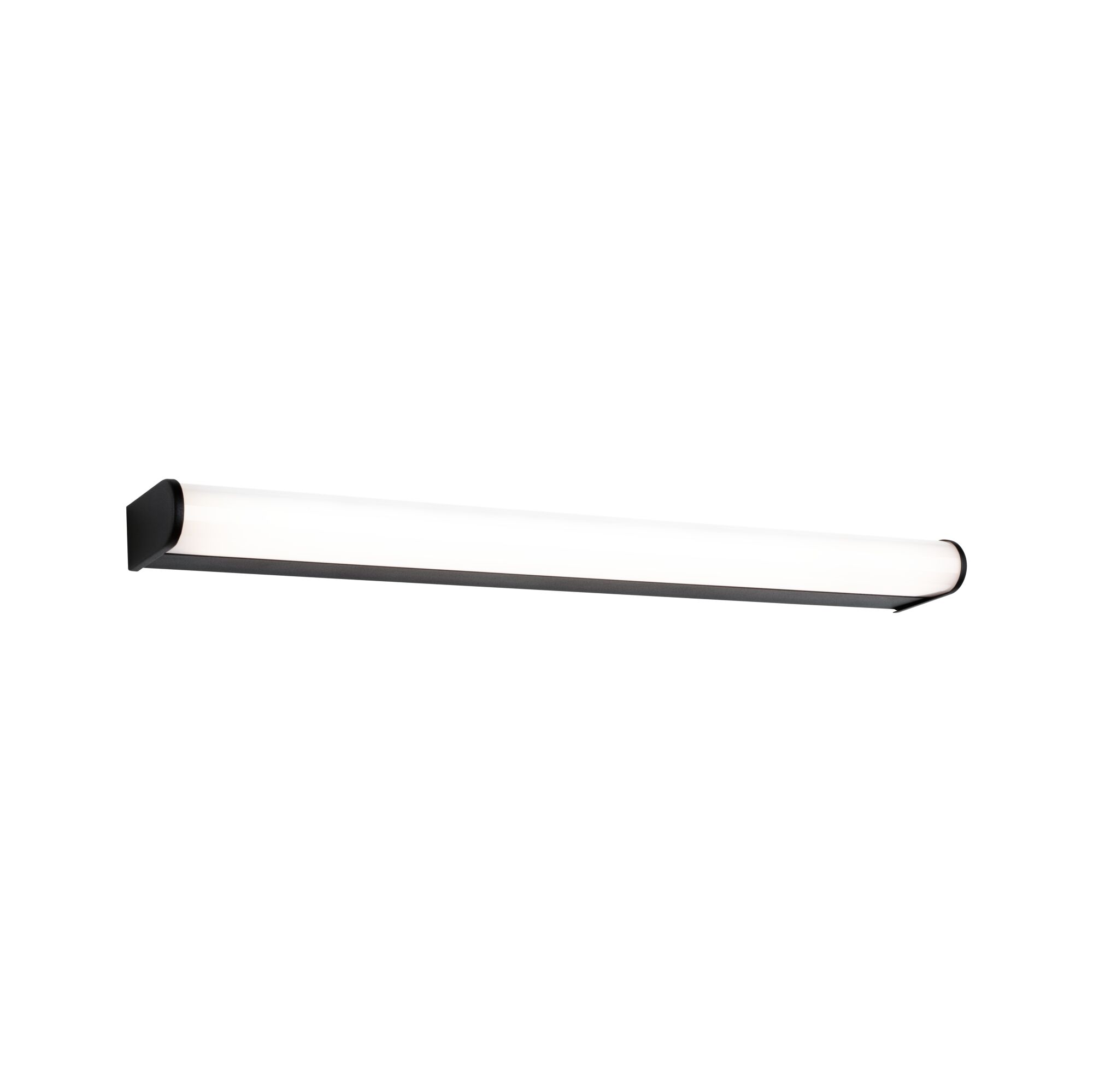 Applique murale LED noire avec diffuseur blanc long pour éclairage intérieur moderne