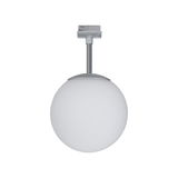 Round ceiling light with white glass and silver metal mount for modern indoor lighting