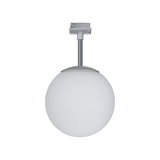 Round ceiling light with white glass and silver metal mount for modern indoor lighting