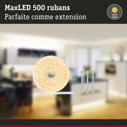 Bande LED MaxLED 500 en blanc chaud avec câbles de connexion pour éclairage intérieur flexible