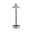 Luminaires à poser mobiles Pellini White Switch 300lm 2W Noir mat/Beige Lampe de table moderne avec tige en métal noir et abat-jour et base en cuir gris pour éclairage intérieur